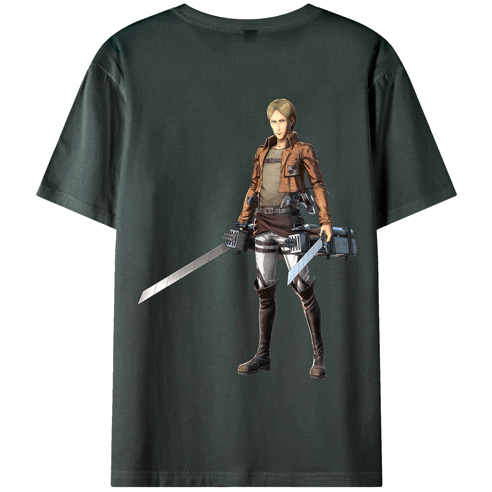（画像用） 進撃の巨人 Attack on Titan 綿100％ メンズ半袖Tシャツ（バックプリント） 通気性